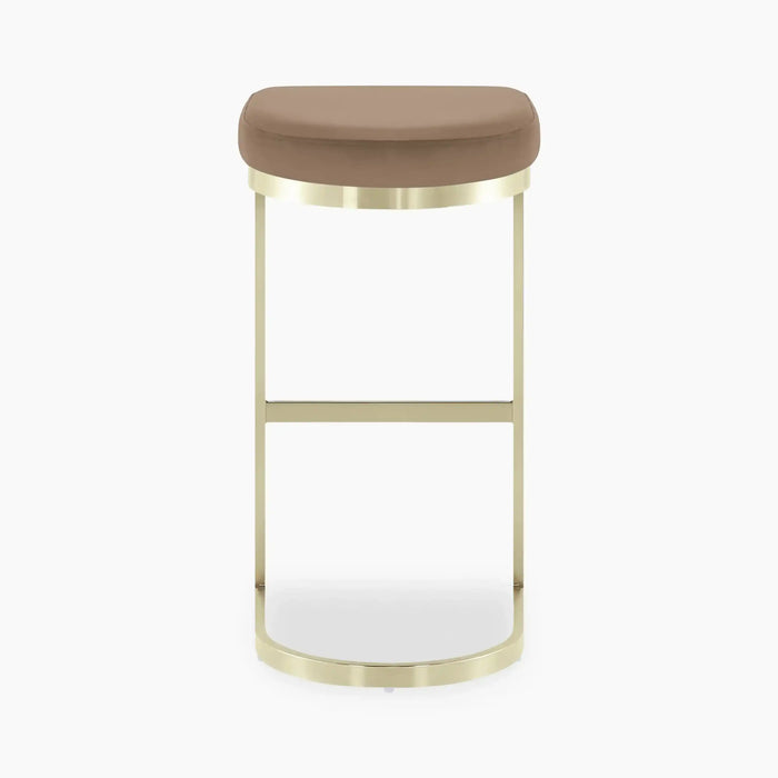 Matteo Bar Stool | Taupe Sustainable Velvet