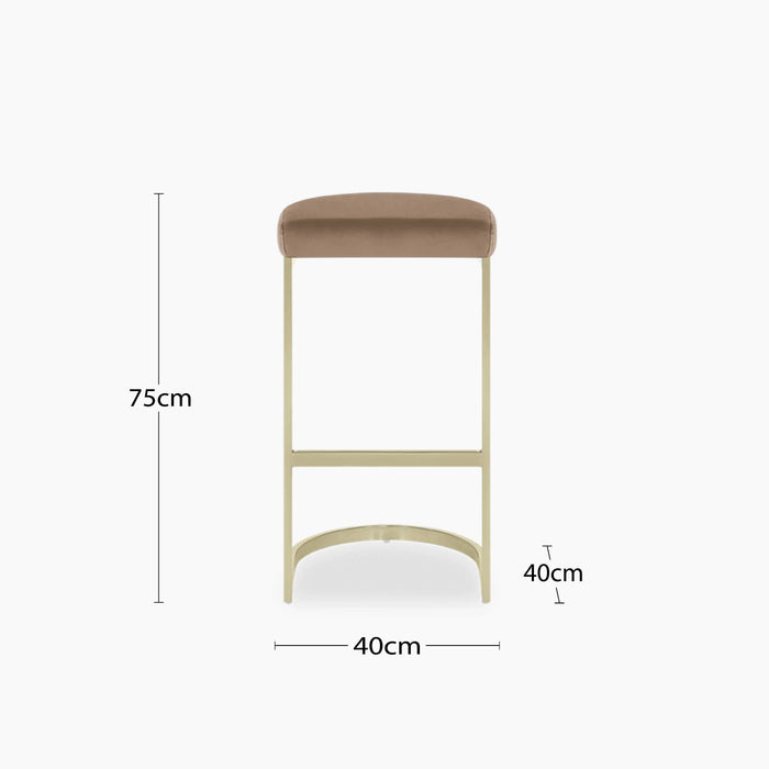Matteo Bar Stool | Taupe Sustainable Velvet
