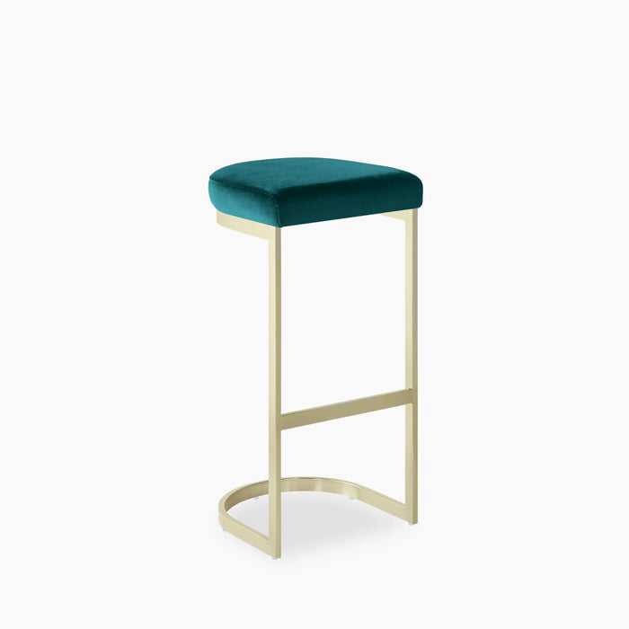 Matteo Bar Stool | Teal Sustainable Velvet