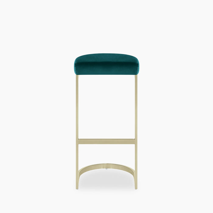 Matteo Bar Stool | Teal Sustainable Velvet