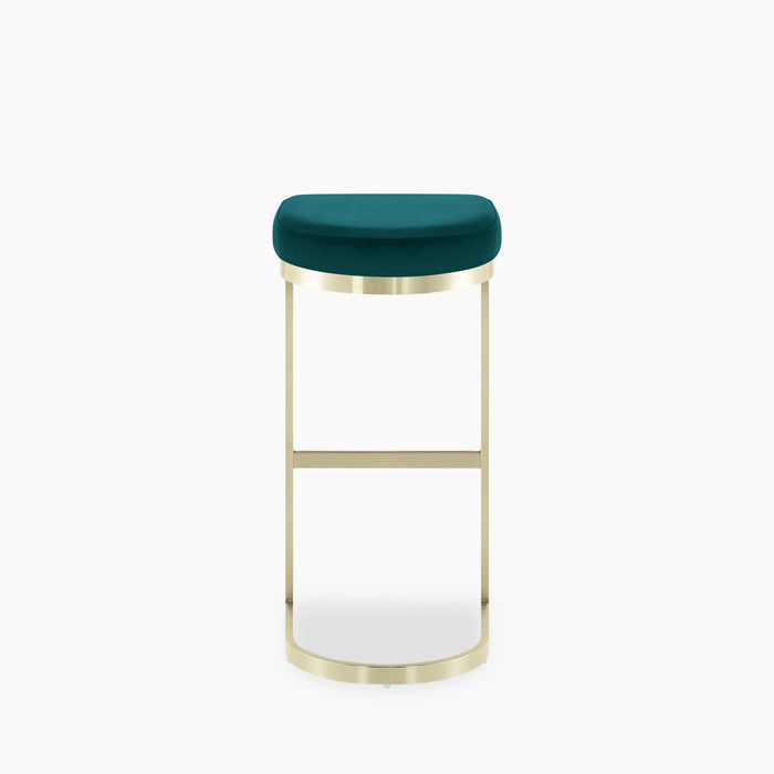 Matteo Bar Stool | Teal Sustainable Velvet