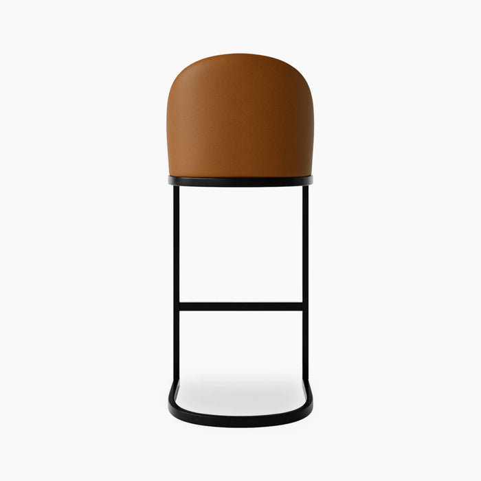 Matteo Bar Stool with Backrest | Tuscan Tan Faux Leather