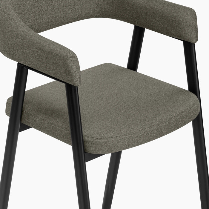 Presley Bar Stool | Speckled Grey Sustainable Fabric & Black