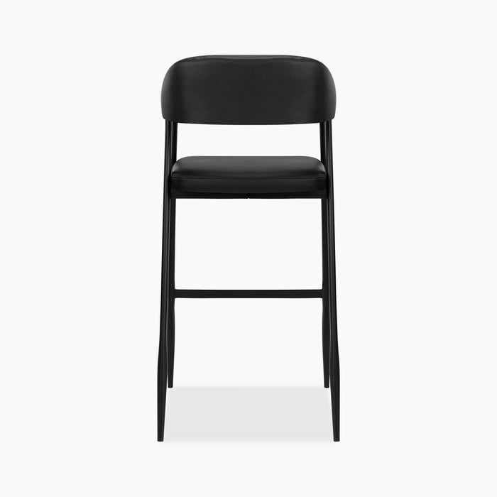 Presley Bar Stool | Vintage Black Faux Leather & Black