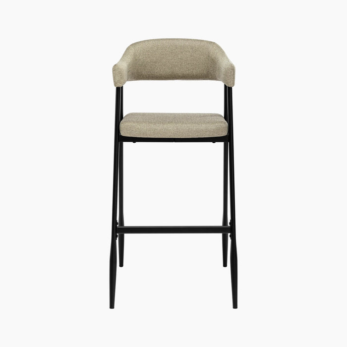 Presley Bar Stool | Latte Sustainable Fabric & Black