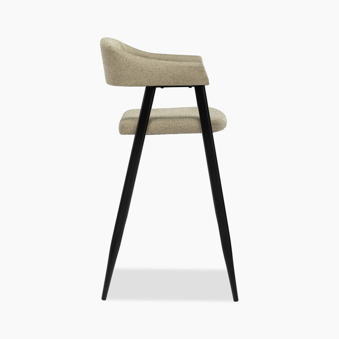 Presley Bar Stool Latte Sustainable Fabric & Black