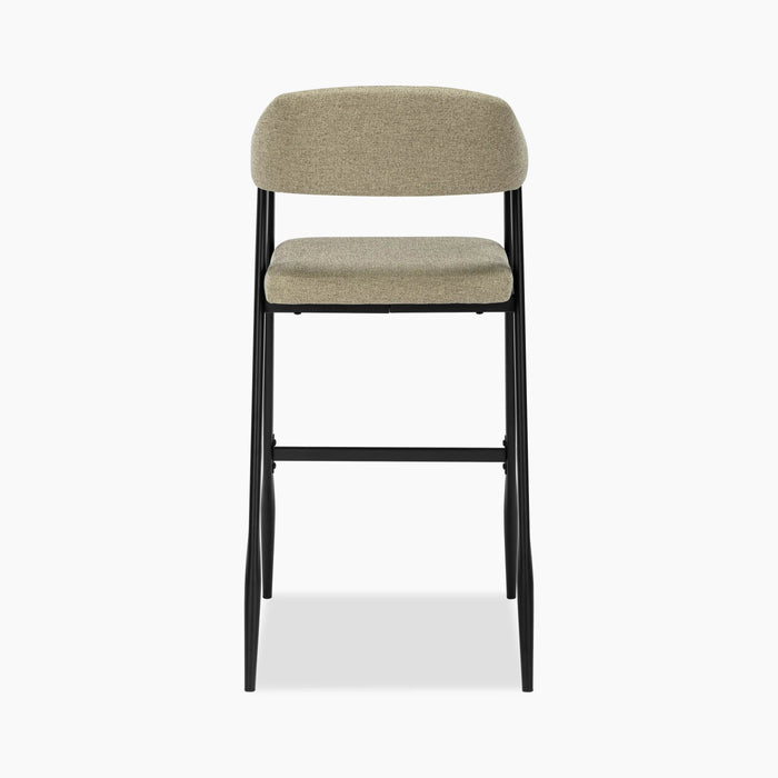 Presley Bar Stool Latte Sustainable Fabric & Black