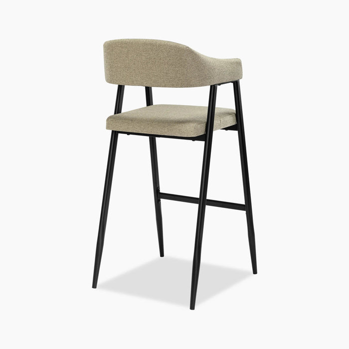 Presley Bar Stool Latte Sustainable Fabric & Black
