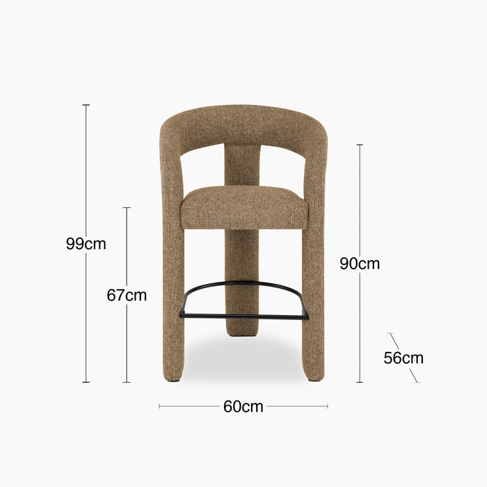 Bellamy Kitchen Stool Speckled Cappuccino Boucle