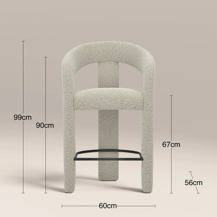 Bellamy Kitchen Stool Speckled Stone Sustainable Boucle