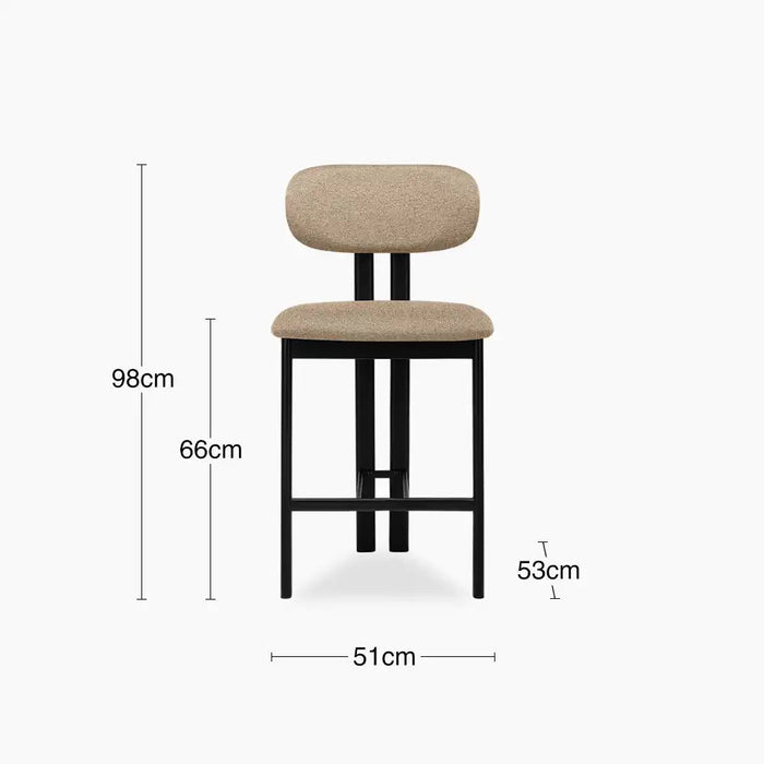 Arbor Kitchen Stool | Latte Sustainable Fabric & Black