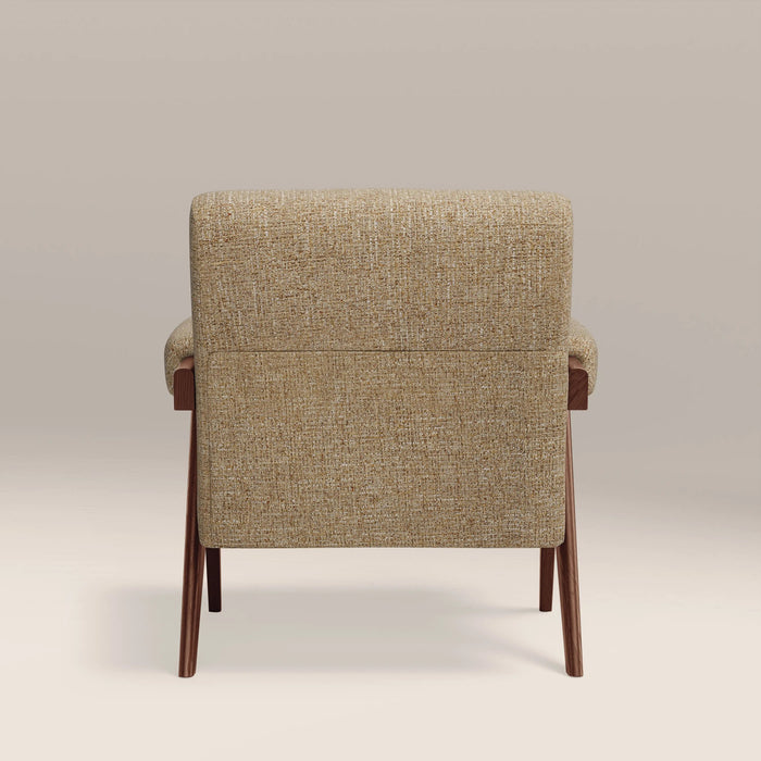 Cary Accent Chair Speckled Latte Boucle & Walnut