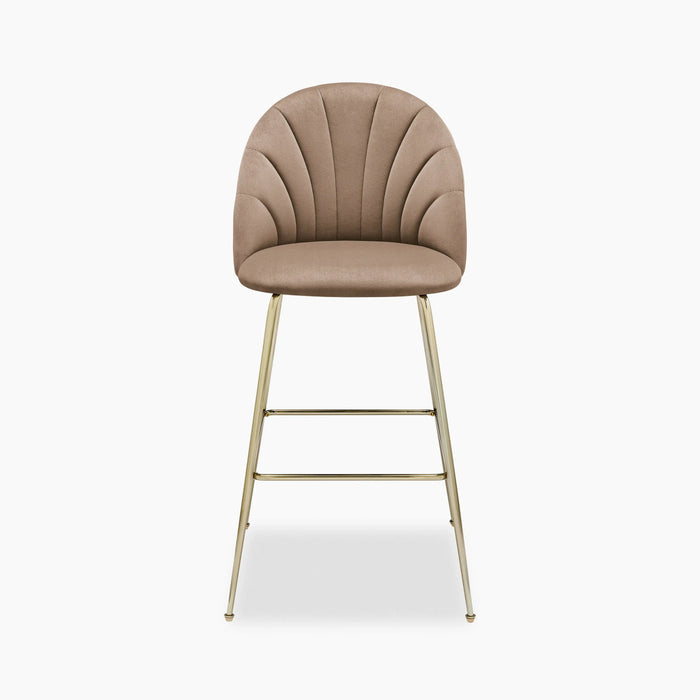 Sylvia Bar Stool | Taupe Sustainable Velvet