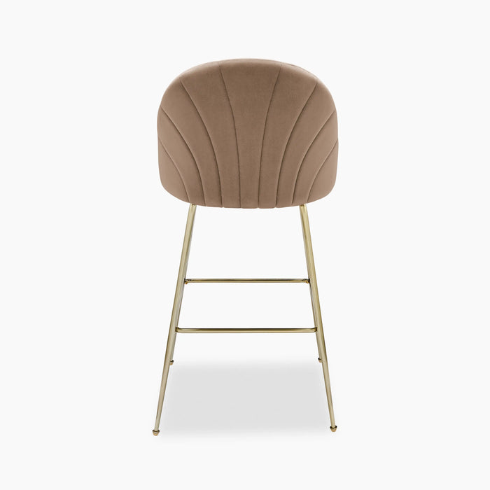 Sylvia Bar Stool | Taupe Sustainable Velvet