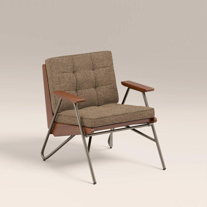 Aspen Accent Chair Speckled Cappuccino Boucle & Walnut