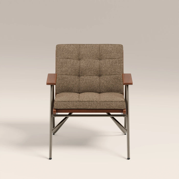 Aspen Accent Chair Speckled Cappuccino Boucle & Walnut