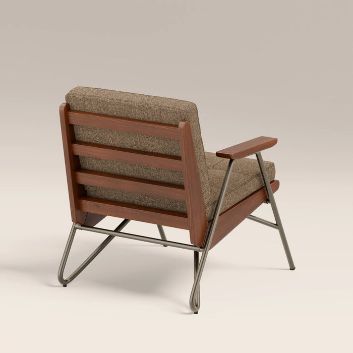 Aspen Accent Chair Speckled Cappuccino Boucle & Walnut