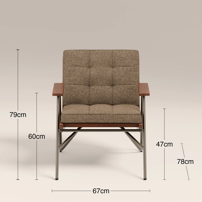 Aspen Accent Chair Speckled Cappuccino Boucle & Walnut