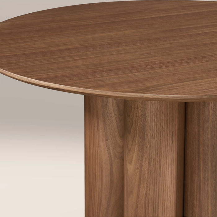 Noelle Round Wooden Coffee Table Walnut