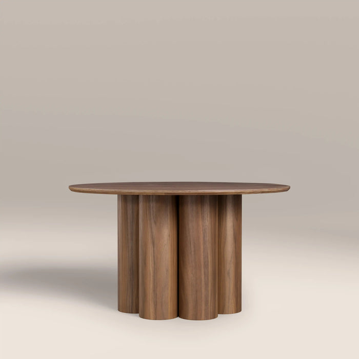 Noelle Round Wooden Coffee Table Walnut
