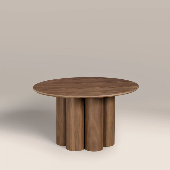 Noelle Round Wooden Coffee Table Walnut