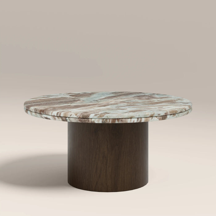 Bond Round Coffee Table French Riviera Marble & Walnut