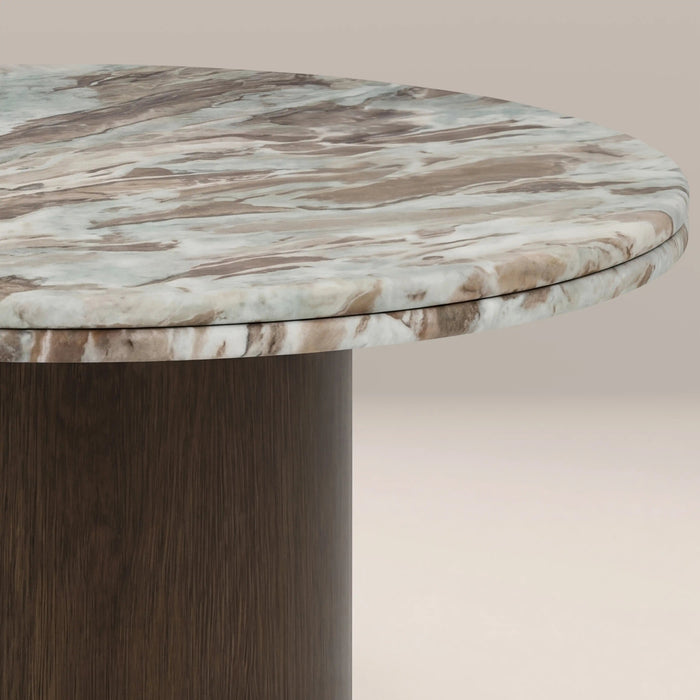 Bond Round Coffee Table French Riviera Marble & Walnut