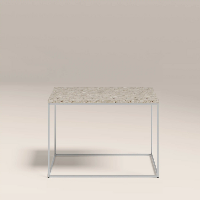 Root Square Side Table Latte Riverstone Marble