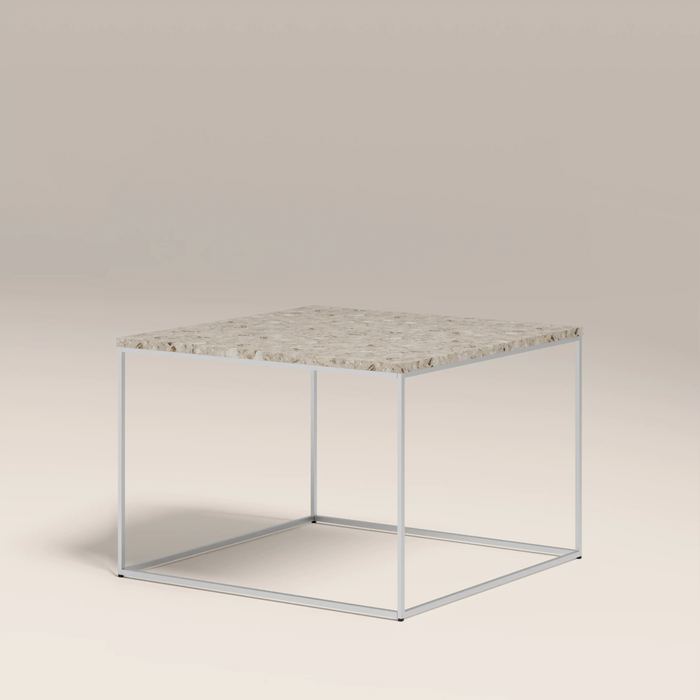 Root Square Side Table Latte Riverstone Marble
