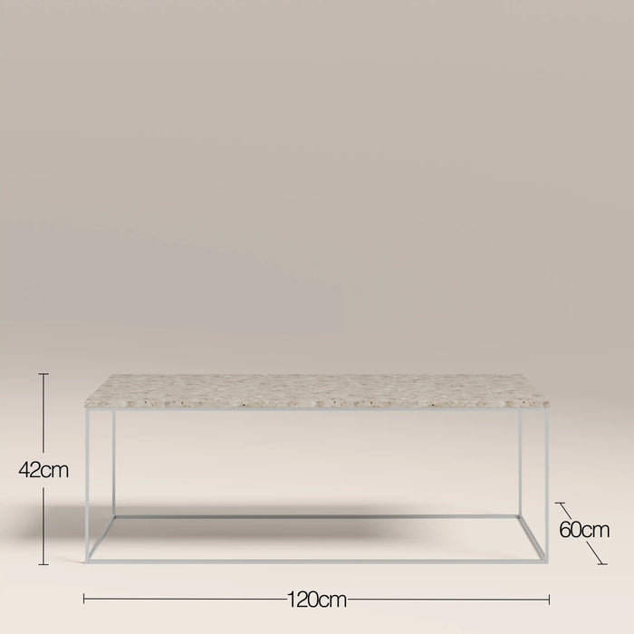 Root Rectangle Coffee Table Latte Riverstone Marble