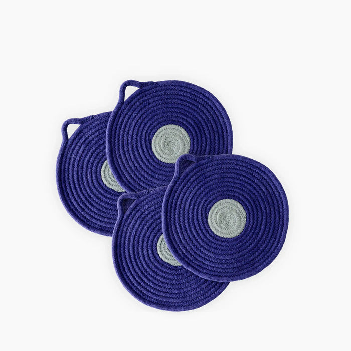 Penn Set of 4 Round Placemats Cobalt Blue