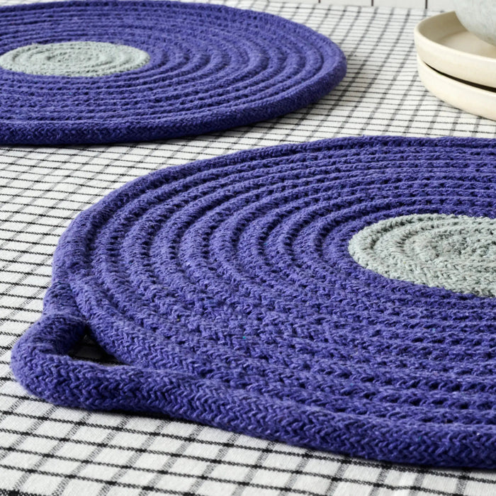 Penn Set of 4 Round Placemats Cobalt Blue