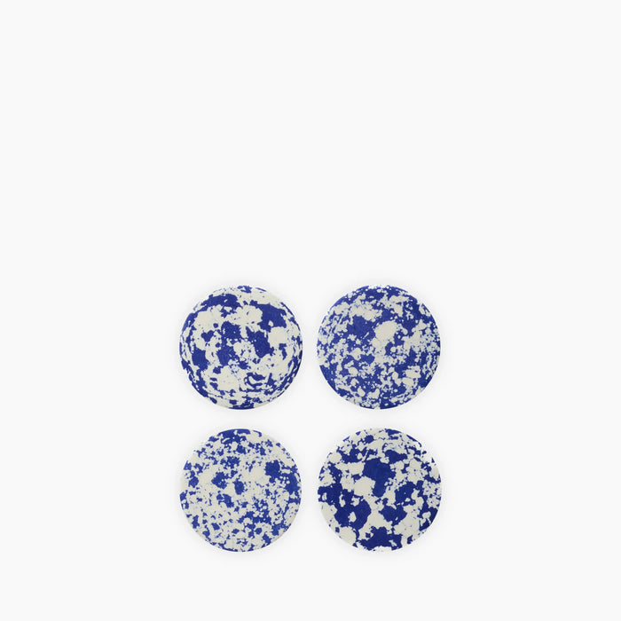 Rock Set of 4 Round Coasters Cobalt Blue