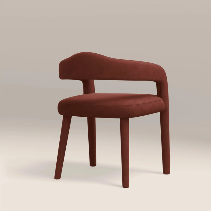 Ophelia Carver Dining Chair | Rust Red Sustainable Velvet