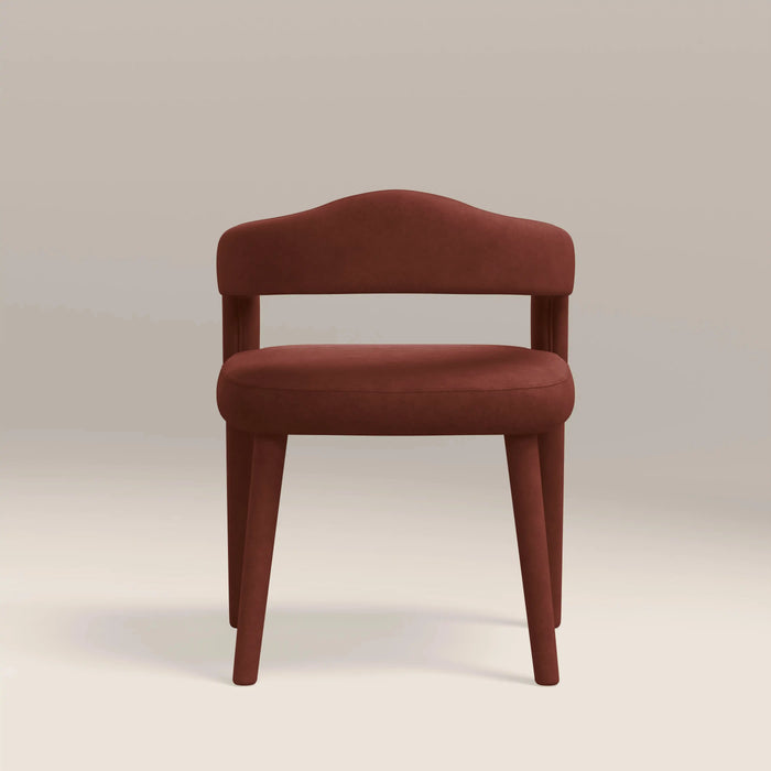 Ophelia Carver Dining Chair | Rust Red Sustainable Velvet