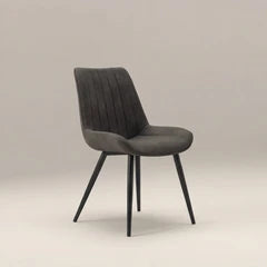 Taylor Dining Chair | Vintage Dark Grey Faux Suede