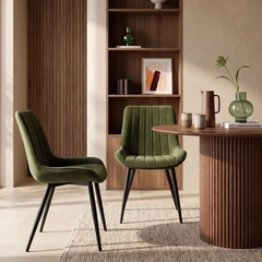Taylor Dining Chair | Olive Green Sustainable Velvet