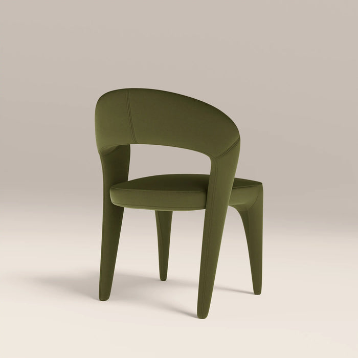 Aisa Dining Chair Olive Green Sustainable Velvet
