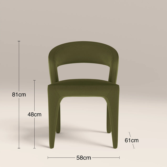 Aisa Dining Chair Olive Green Sustainable Velvet