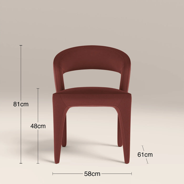 Aisa Dining Chair Rust Red Sustainable Velvet