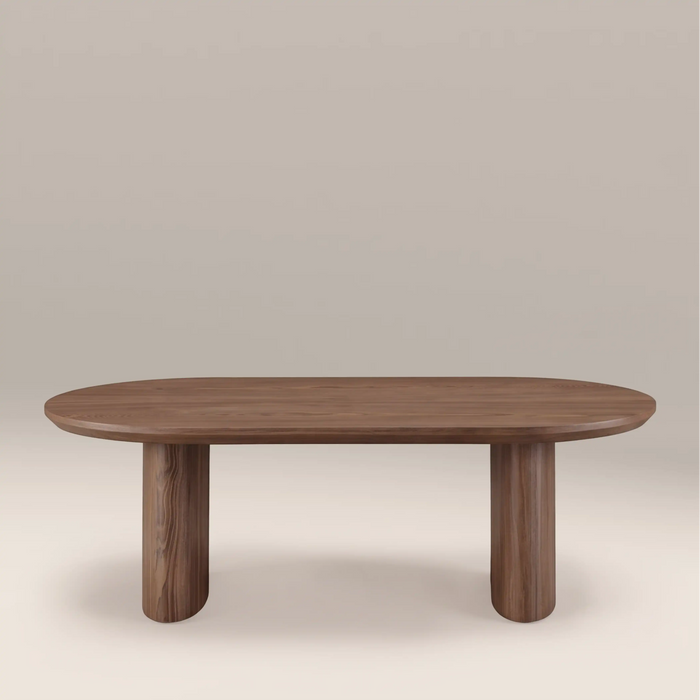 Hansen 8 Seat Oval Wooden Dining Table Walnut
