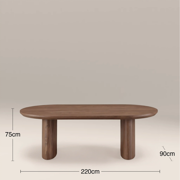 Hansen 8 Seat Oval Wooden Dining Table Walnut