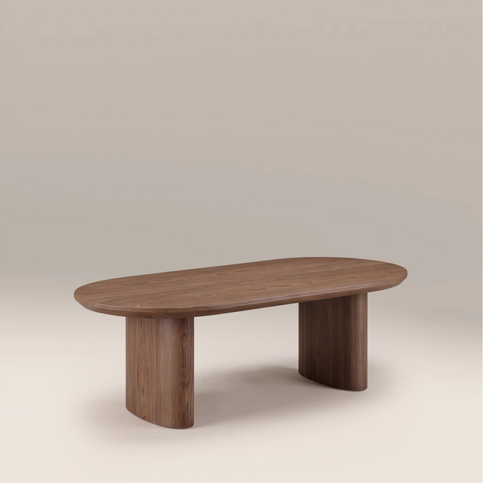 Hansen 8 Seat Oval Wooden Dining Table Walnut