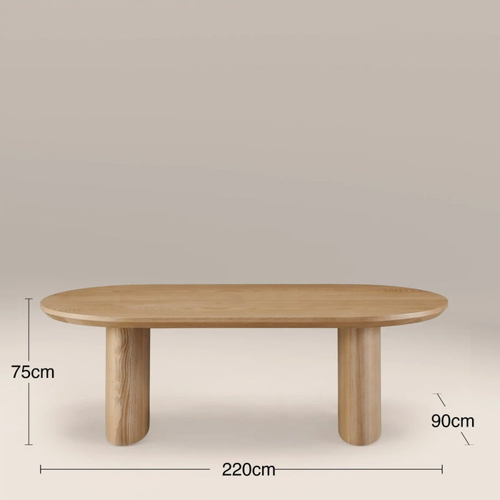 Hansen 8 Seat Oval Wooden Dining Table Ash