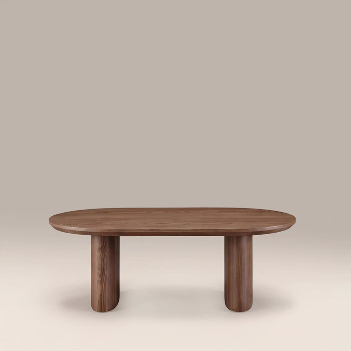 Hansen Oval Wooden Coffee Table Walnut