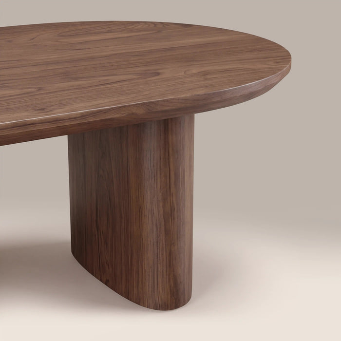 Hansen Oval Wooden Coffee Table Walnut