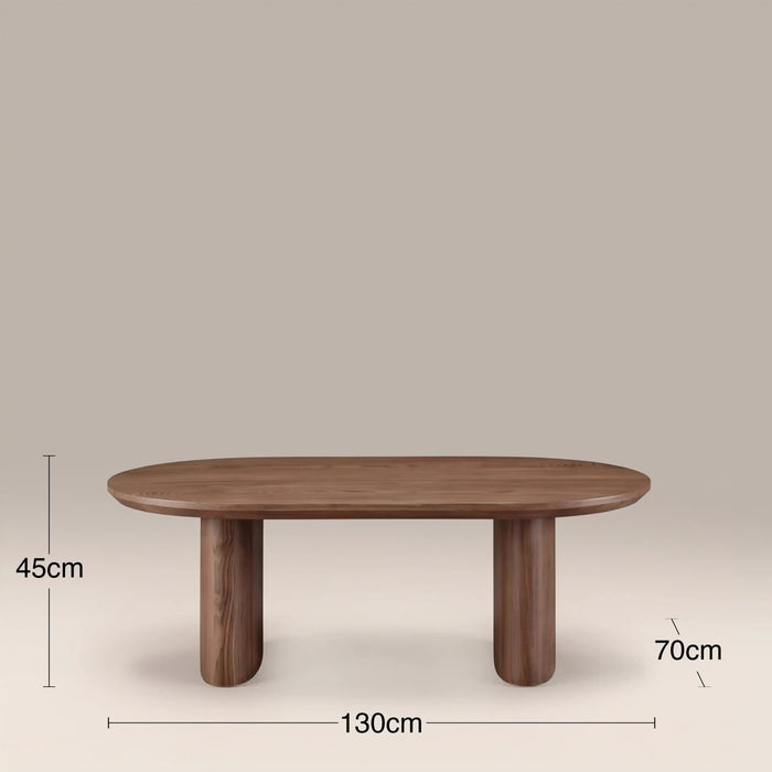 Hansen Oval Wooden Coffee Table Walnut