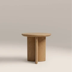 Hansen Round Wooden Side Table | Ash