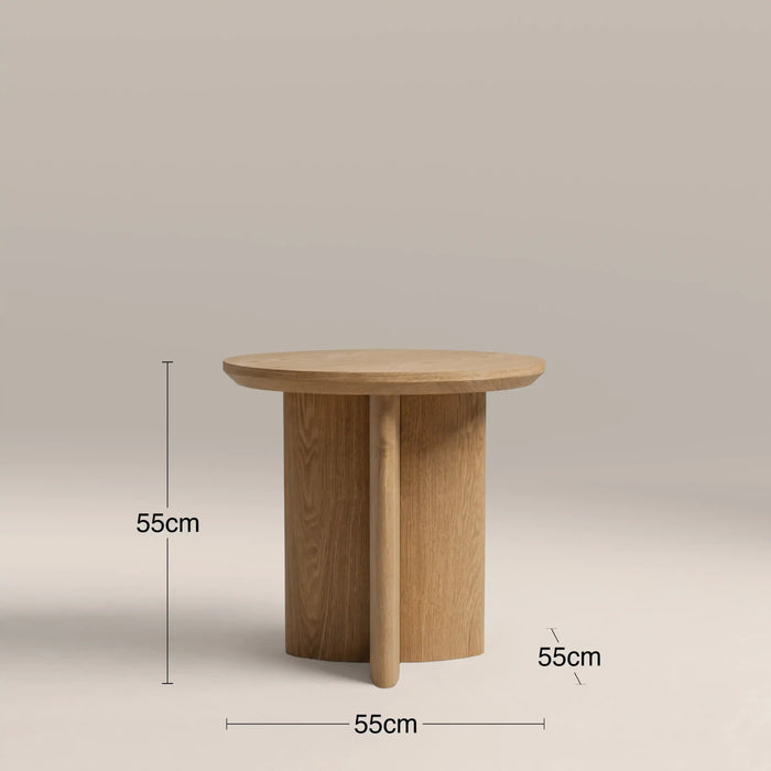 Hansen Round Wooden Side Table Ash
