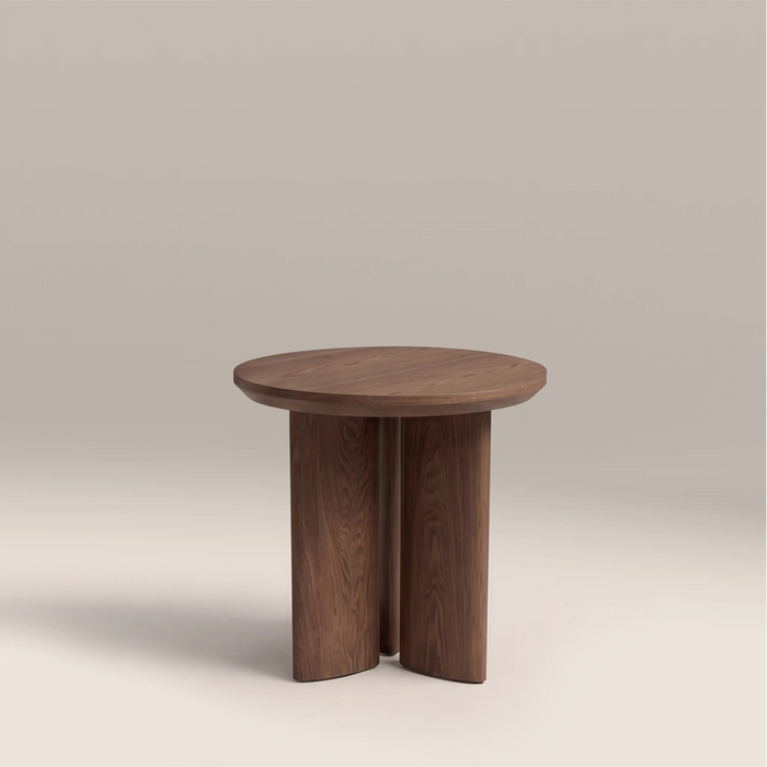 Hansen Round Wooden Side Table Walnut